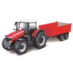 Macheta Tractor Massey Ferguson cu remorca - 1/50 Bburago fotografia produsului