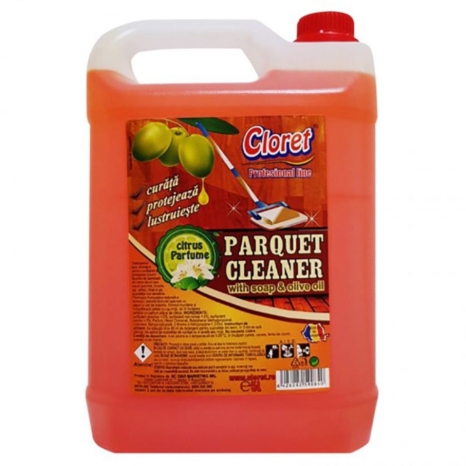 Detergent pardoseli din lemn Cloret Parquet Cleaner 5l fotografia produsului