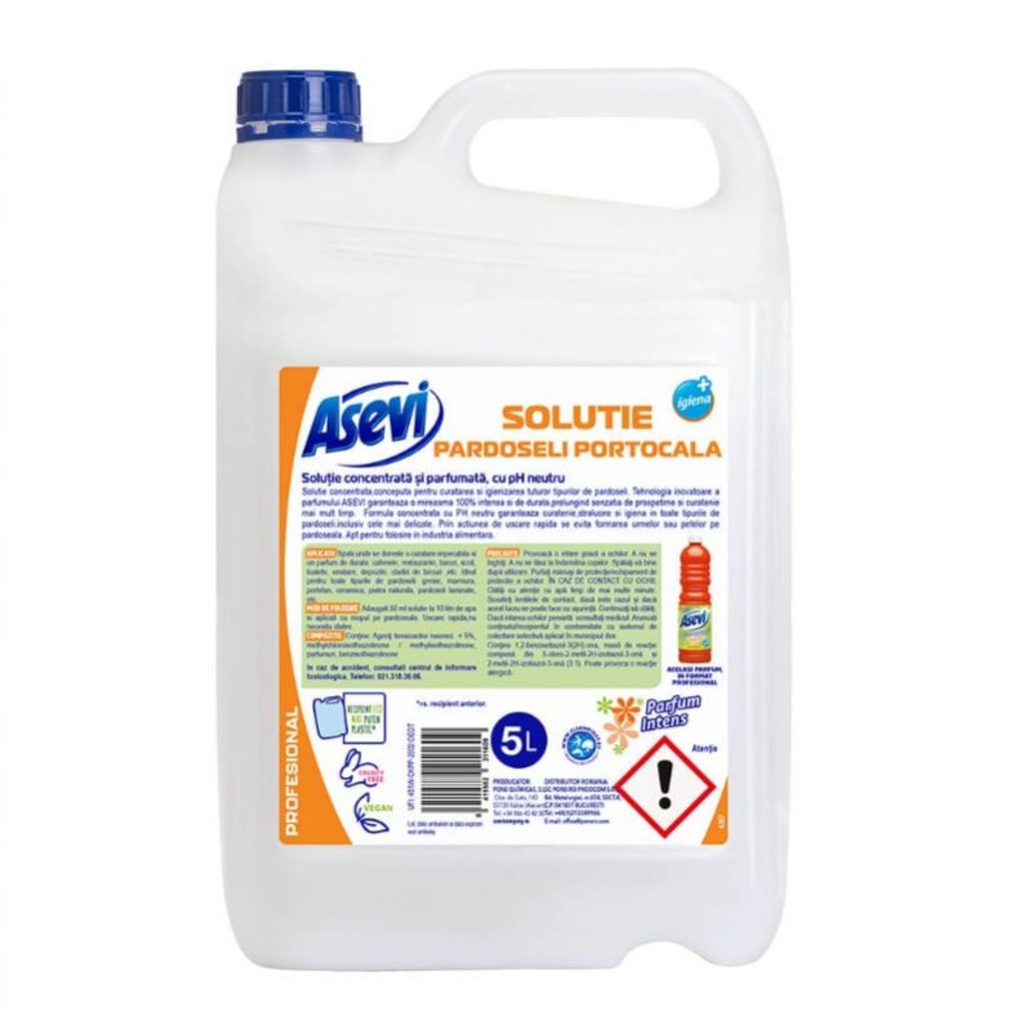 Detergent pardoseala Asevi Portocala, 5 l fotografia produsului