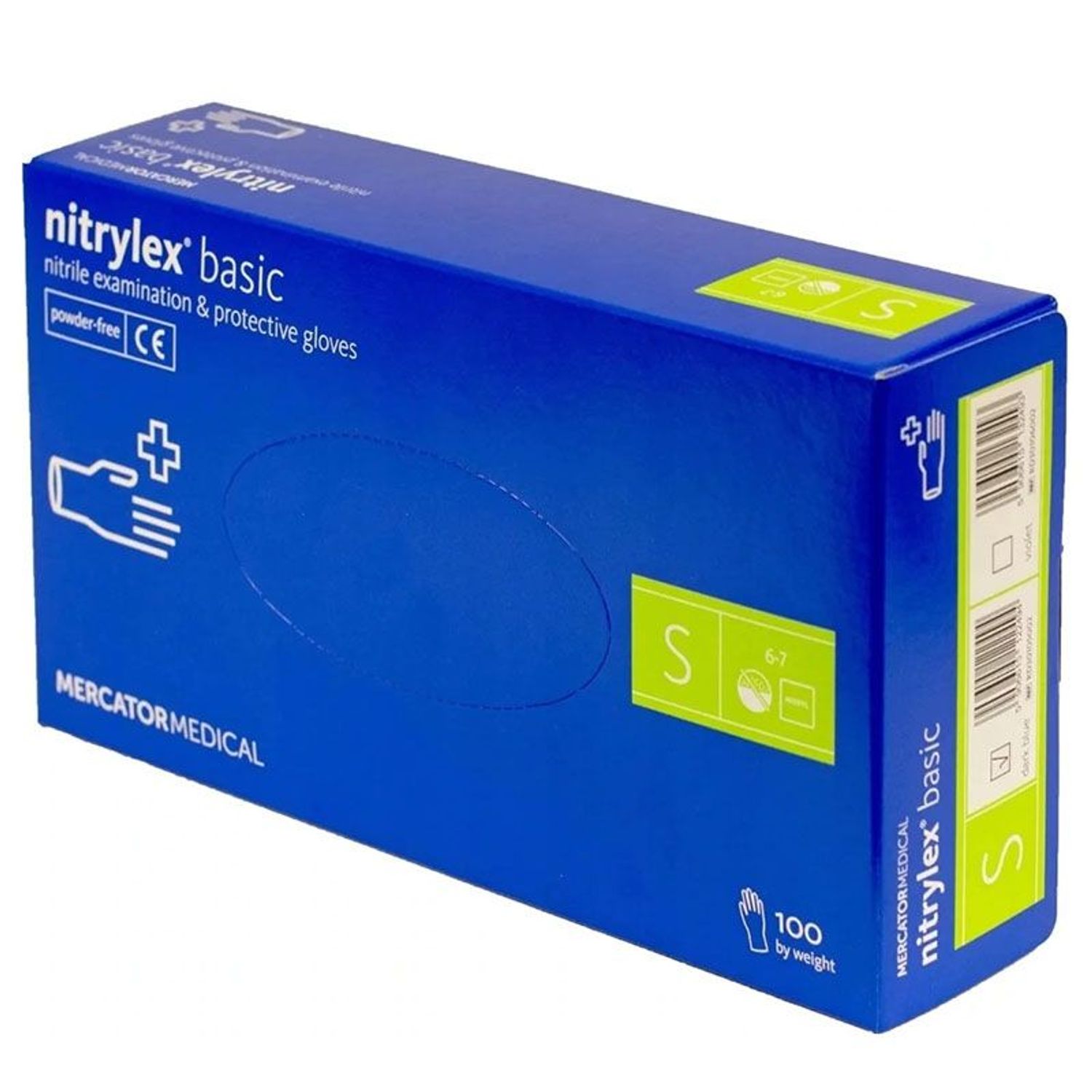 Manusi Examinare nitril, nepudrate, Nitrylex Basic, 100buc/cutie, marimea S, culoarea albastru fotografia produsului