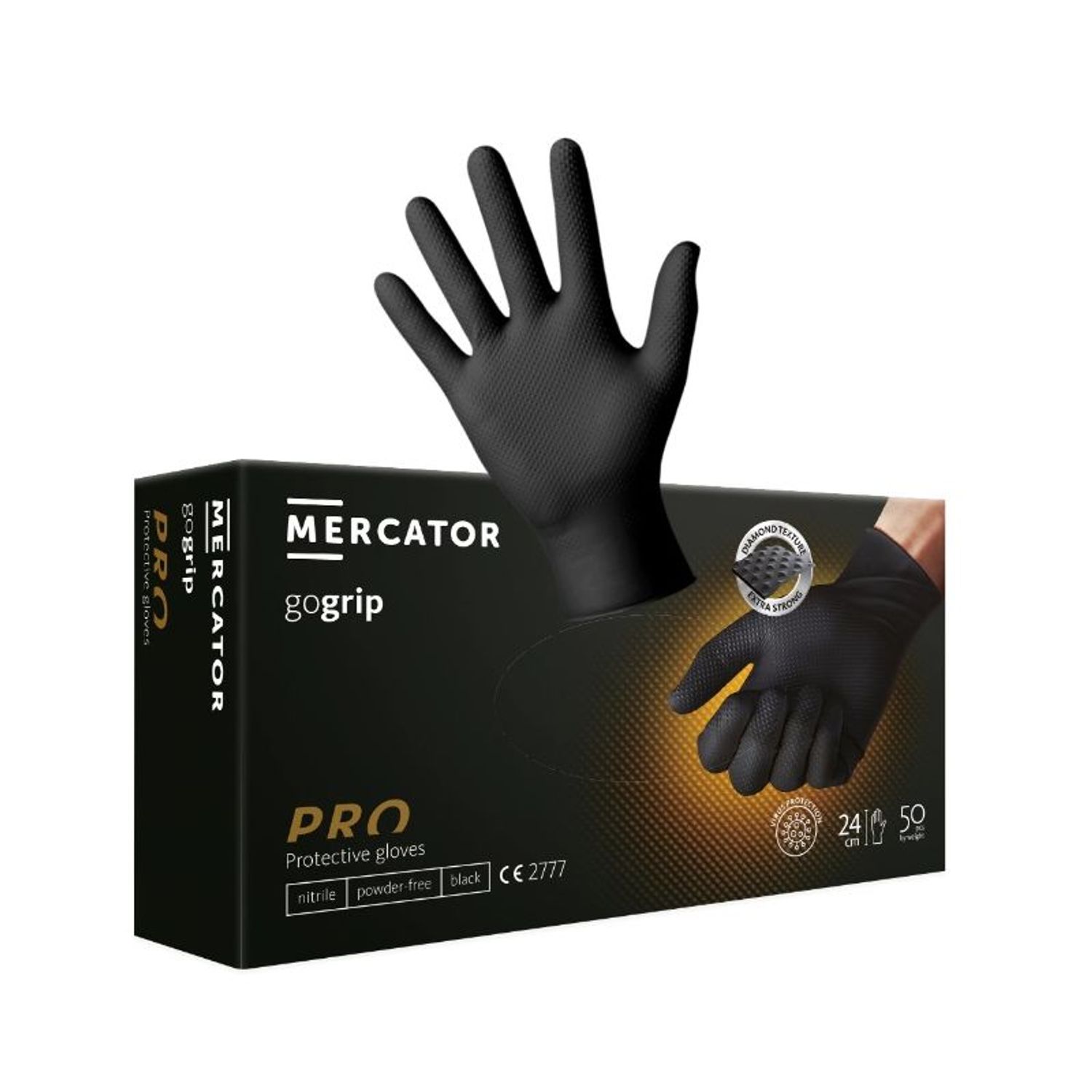 Set 50 bucati Manusi Mercator GoGrip, Nitril, marimea 2XL fotografia produsului View 2 L