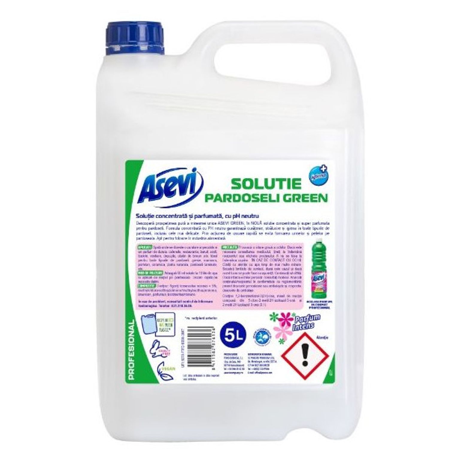 Solutie Pardoseli Asevi Profesional Green 5L fotografia produsului View 3 L