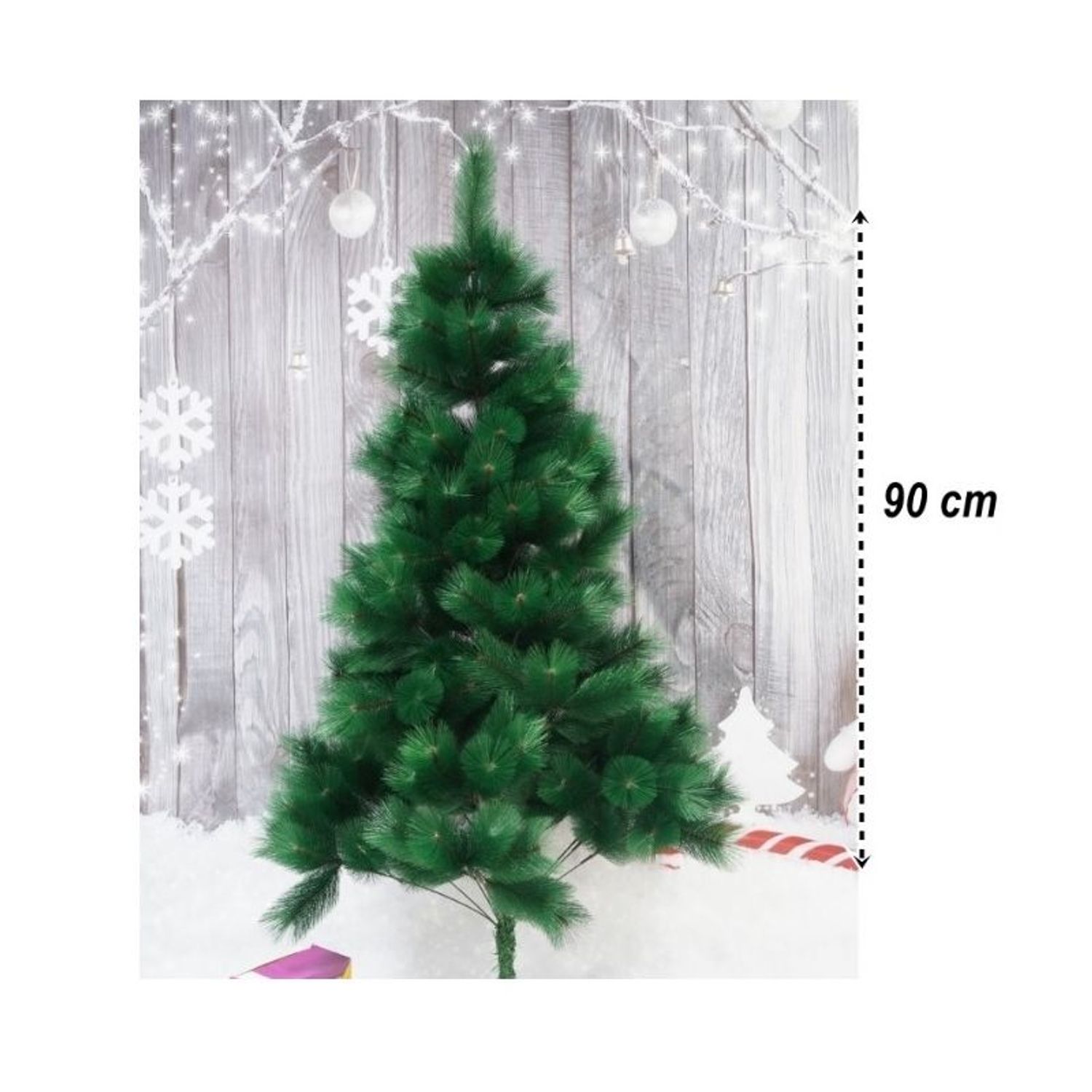 Brad Artificial de Craciun, eMazing, tip Pin, Inaltime 90 cm, Suport Plastic fotografia produsului View 4 L