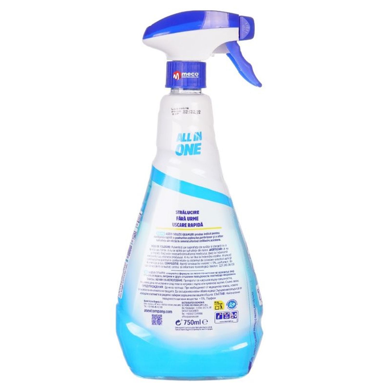 Solutie Geamuri Asevi Glass All in One, 750ml fotografia produsului View 2 L