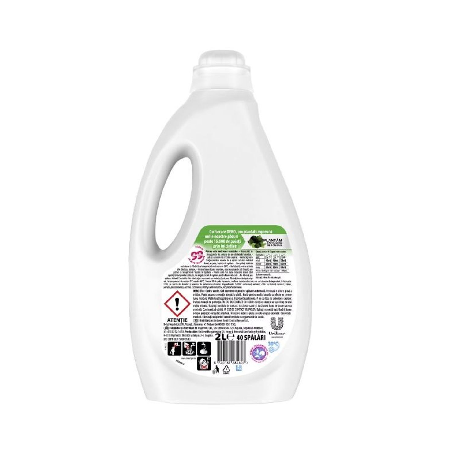 Detergent lichid Dero 2in1 Cedru Verde, 40 spalari, 2L fotografia produsului View 3 L