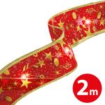 Panglică LED de Crăciun, roșie, 2 m x 5 cm, 2 x AA fotografia produsului