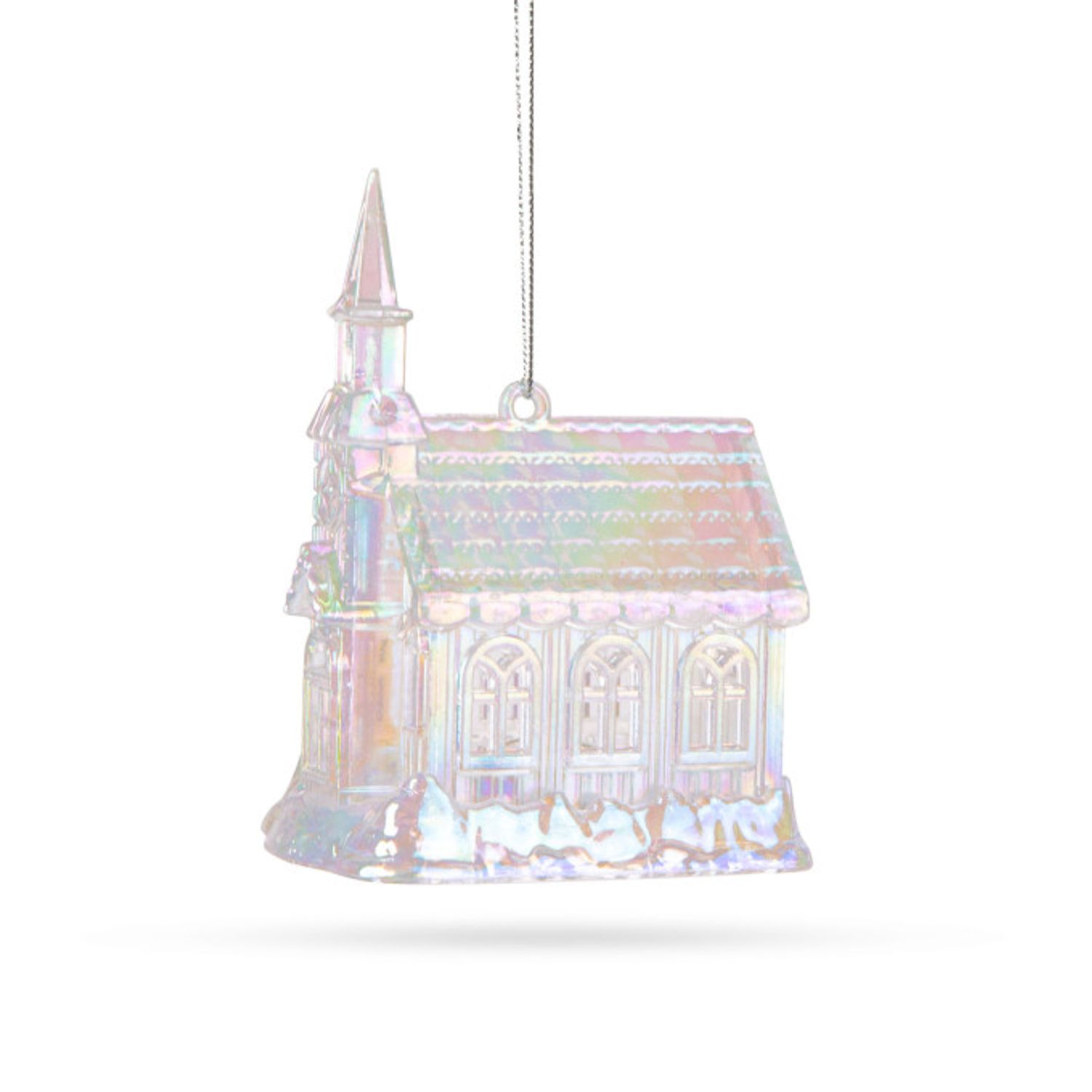 Ornament de Crăciun, biserică, acrilic, 75 x 100 x 60 mm fotografia produsului