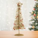 Bradut Metalic de Craciun, 28 cm, Auriu fotografia produsului