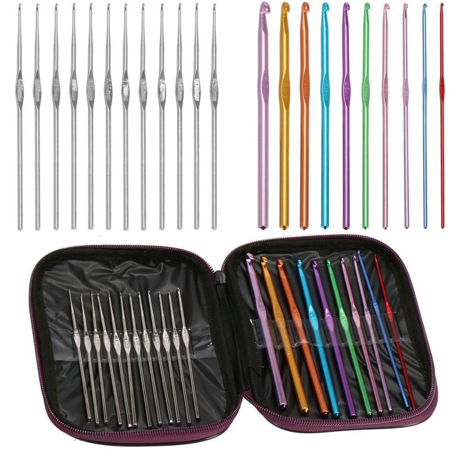 Crosete, multicolore, cu trusa, set 22 buc, 0.6-6.5 mm, Springos fotografia produsului View 14 L