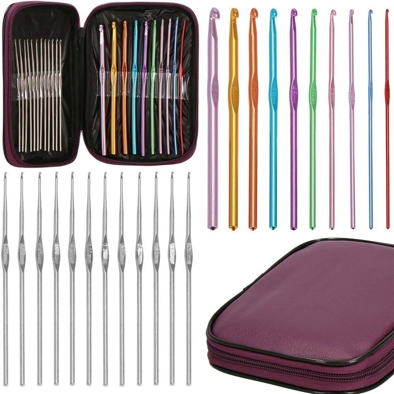 Crosete, multicolore, cu trusa, set 22 buc, 0.6-6.5 mm, Springos fotografia produsului View 6 L