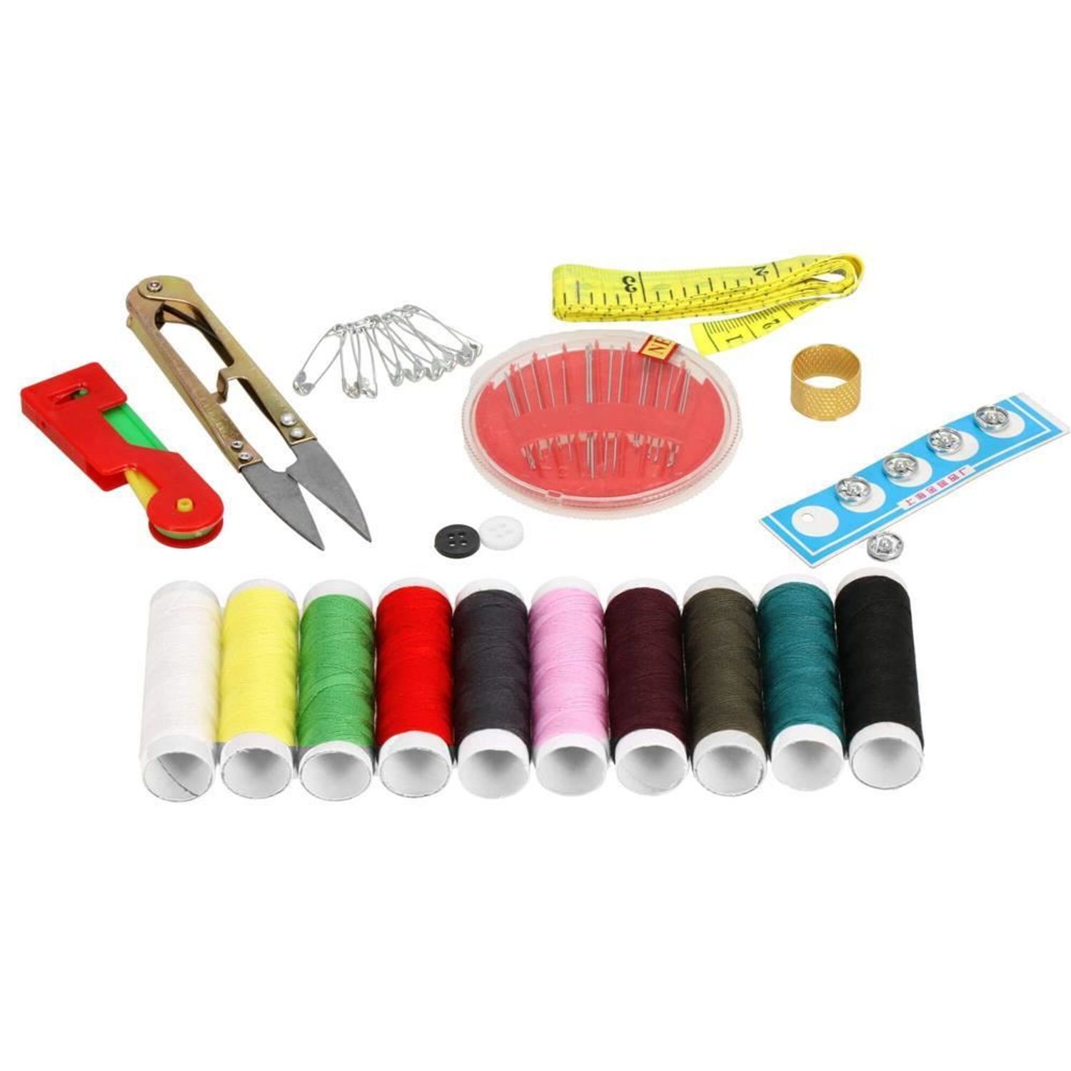 Trusa de croitorie, ace cusut, papiote diverse culori, foarfeca si accesorii, 48 piese, Springos fotografia produsului