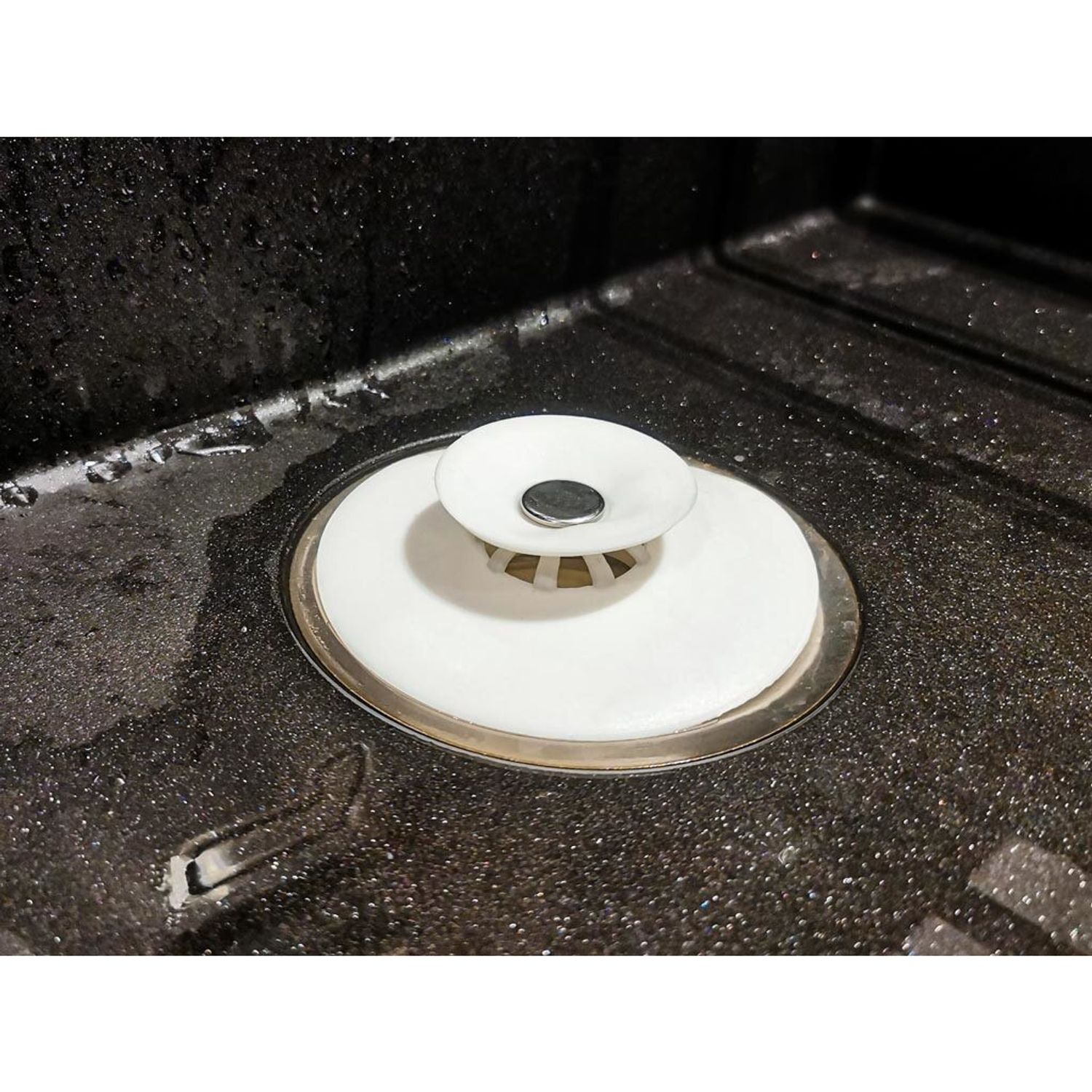 Dop/sita pentru cada/chiuveta, din silicon, diametru 10 cm - Alb fotografia produsului View 6 L