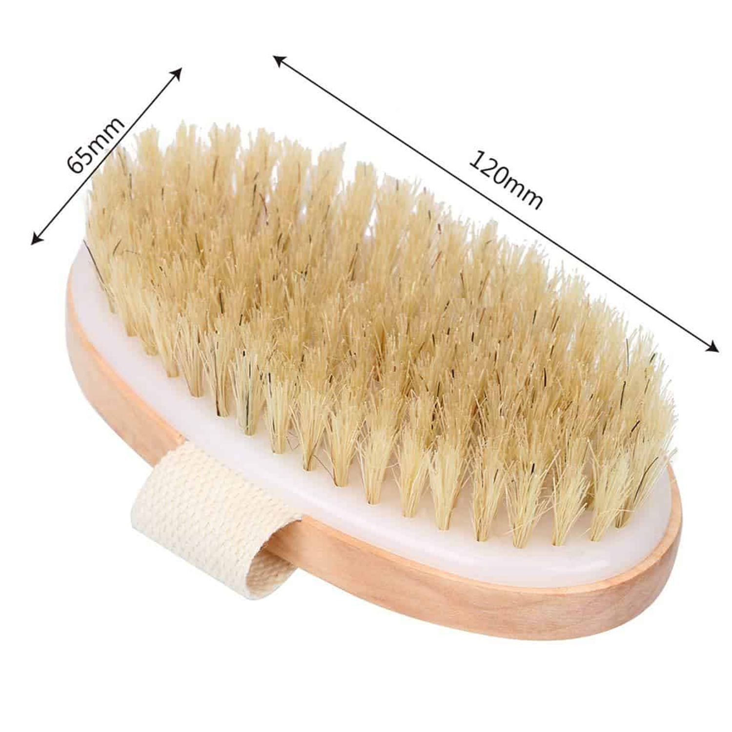 Perie pentru exfoliere si masaj, din lemn cu par natural fotografia produsului