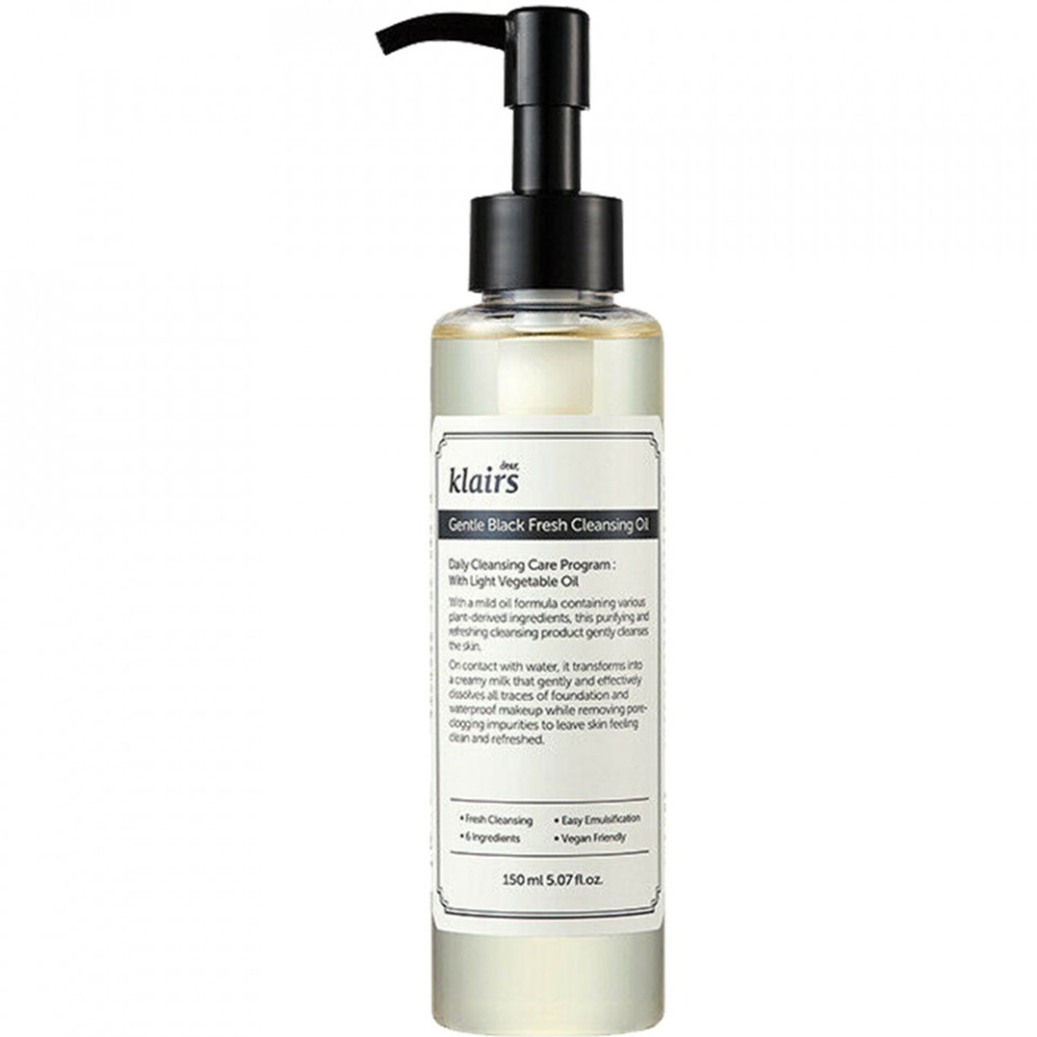 Ulei de curatare Klairs Gentle Black Fresh, 150 ml fotografia produsului