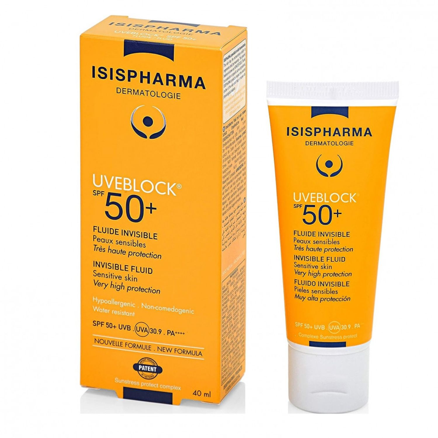 Fluid protectie solara Isispharma UVEBLOCK SPF 50+, 40ml fotografia produsului