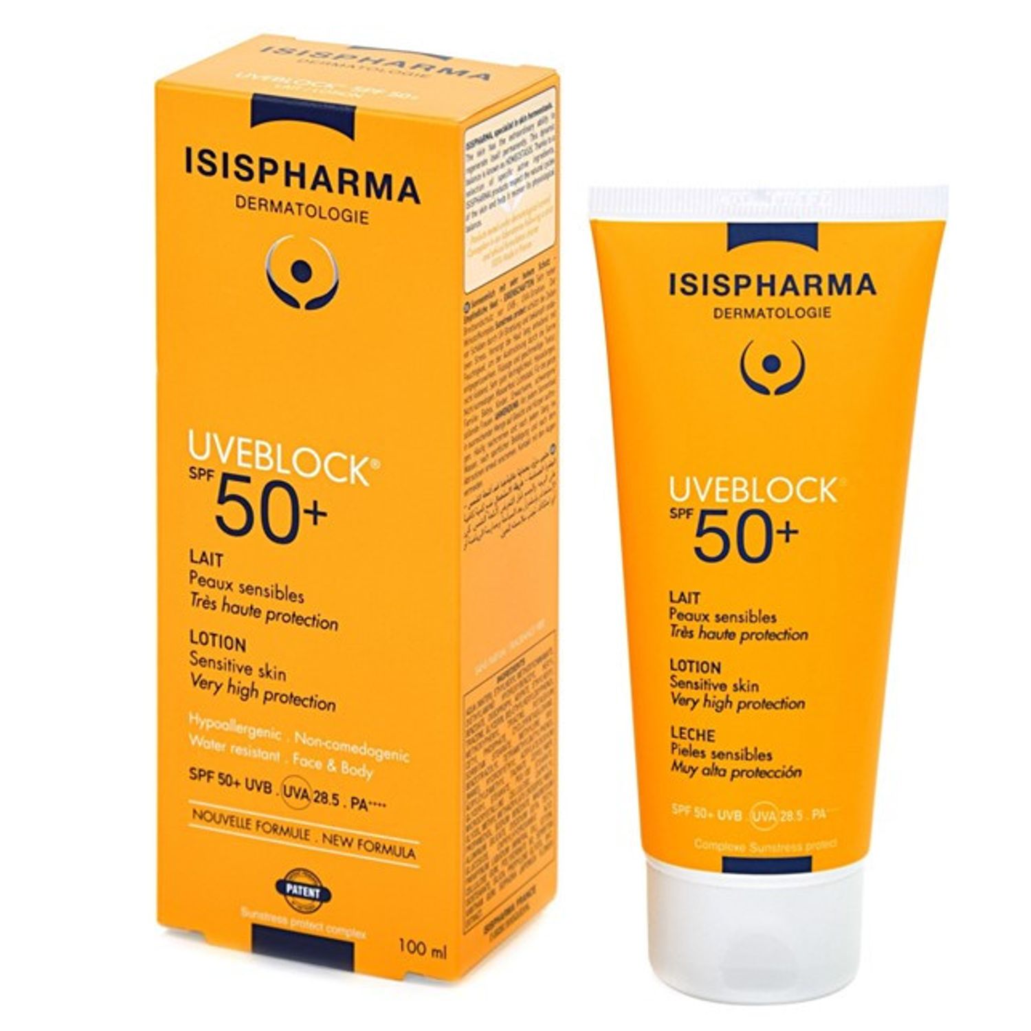 Lotiune protectie solara hidratanta Isispharma UVEBLOCK 50+, 100 ml fotografia produsului