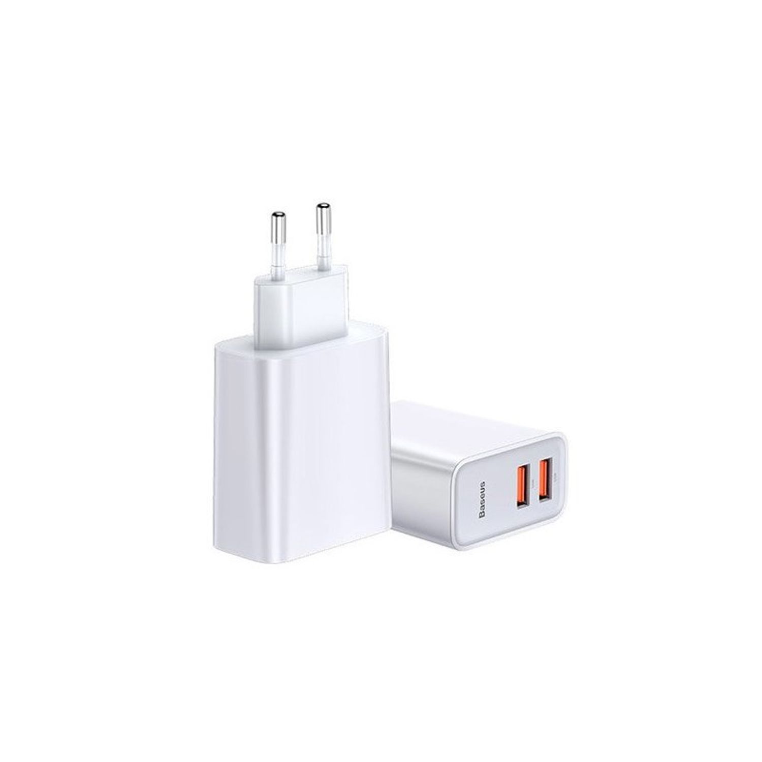 Incarcator retea Baseus Speed Dual, Alb, 2 Iesiri USB, 5A, Max. 30 W fotografia produsului