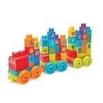 Set de constructie Mega Bloks pentru copii Tren cu litere ABC, 60 piese fotografia produsului