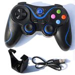 Controller Gamepad Joystick SIKS&reg; V8 Bluetooth pentru telefoane, tablete, PC, compatibil IOS, Android, Negru/ Albastru fotografia produsului View 4 S