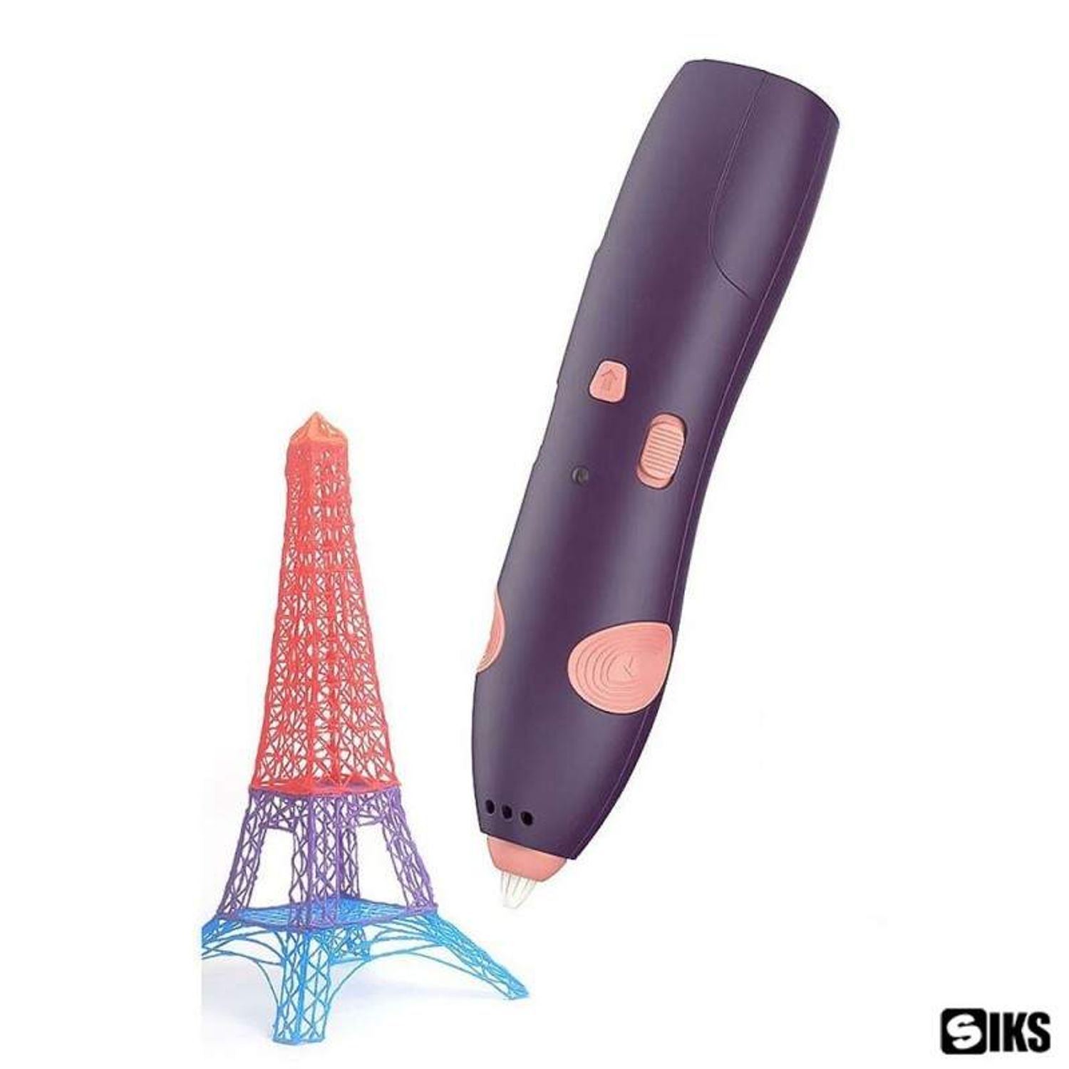 Creion pentru Desene 3D SIKS, Graffiti, Pictura, Incarcare USB, Rezerve Filament Incluse, Viteza Reglabila, Mov fotografia produsului View 2 L