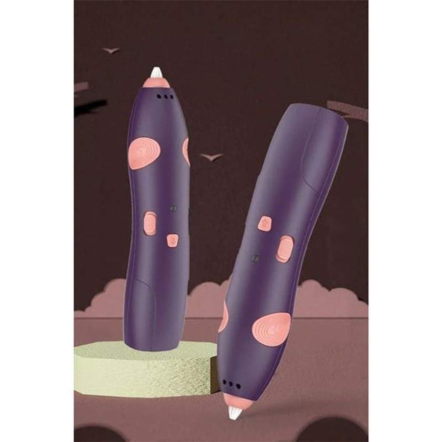 Creion pentru Desene 3D SIKS, Graffiti, Pictura, Incarcare USB, Rezerve Filament Incluse, Viteza Reglabila, Mov fotografia produsului View 4 L