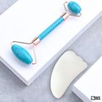 Set rola Safir si Opal SIKS Masaj Facial si Corporal, Piatra de Safir, Efect de Intinerire a Pielii, Albastru/Turcoaz fotografia produsului View 2 S