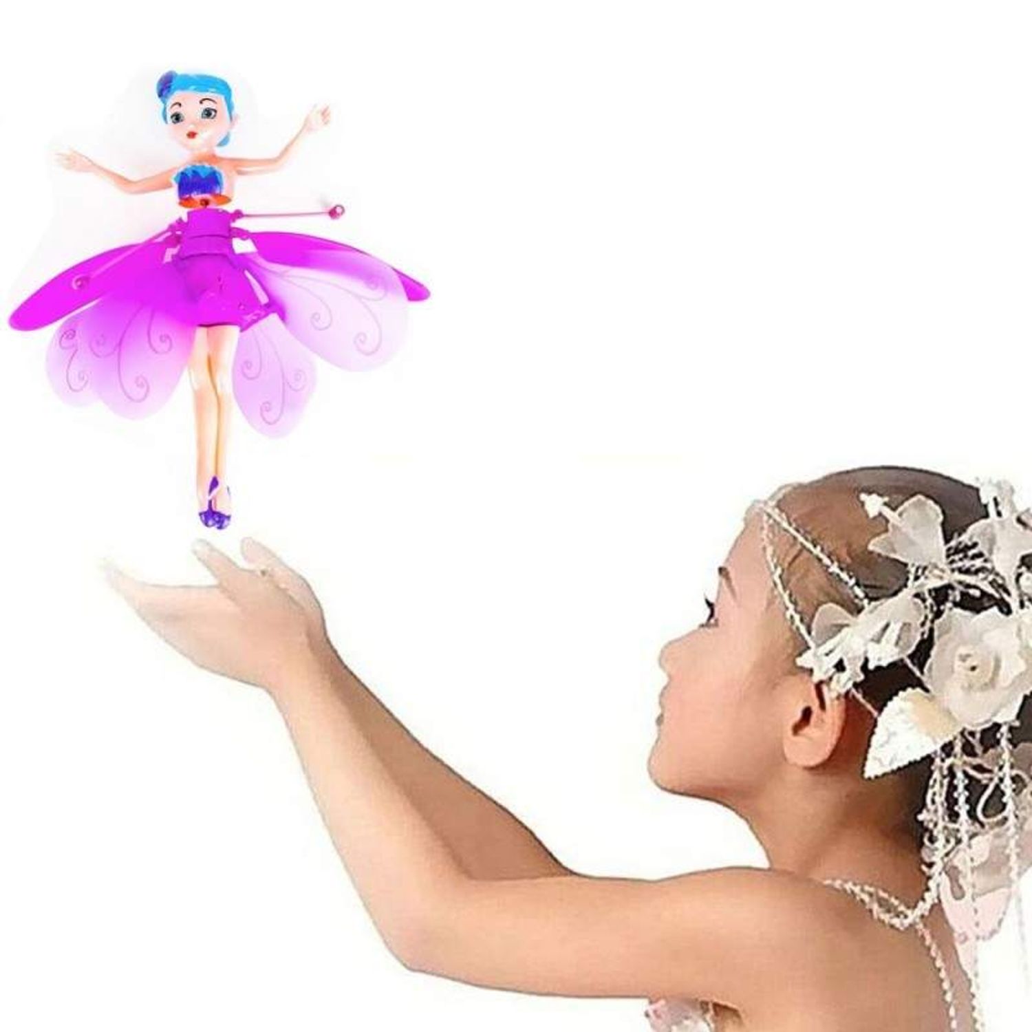 Papusa Tip Zana Zburatorare SIKS, Senzor Pentru Coordonarea Miscarilor, Incarcare USB, Dimensiuni 19x6.5 cm, Mov fotografia produsului View 4 L