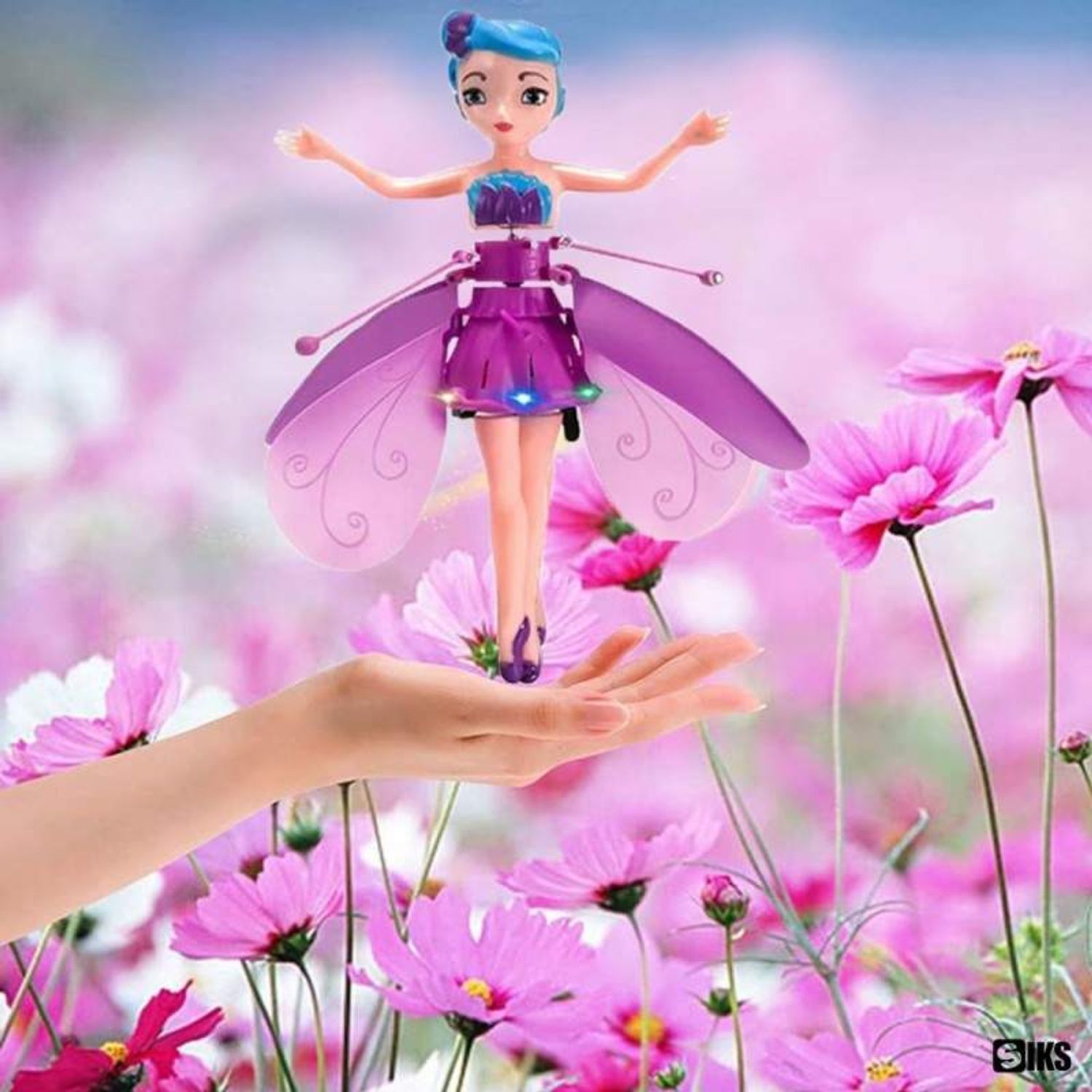 Papusa Tip Zana Zburatorare SIKS, Senzor Pentru Coordonarea Miscarilor, Incarcare USB, Dimensiuni 19x6.5 cm, Mov fotografia produsului View 2 L