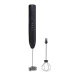 Mixer Spumator de Lapte SIKS, 2 Teluri Interschimbabile, Alimentare USB, Negru fotografia produsului