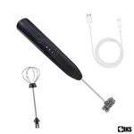 Mixer Spumator de Lapte SIKS, 2 Teluri Interschimbabile, Alimentare USB, Negru fotografia produsului View 2 S