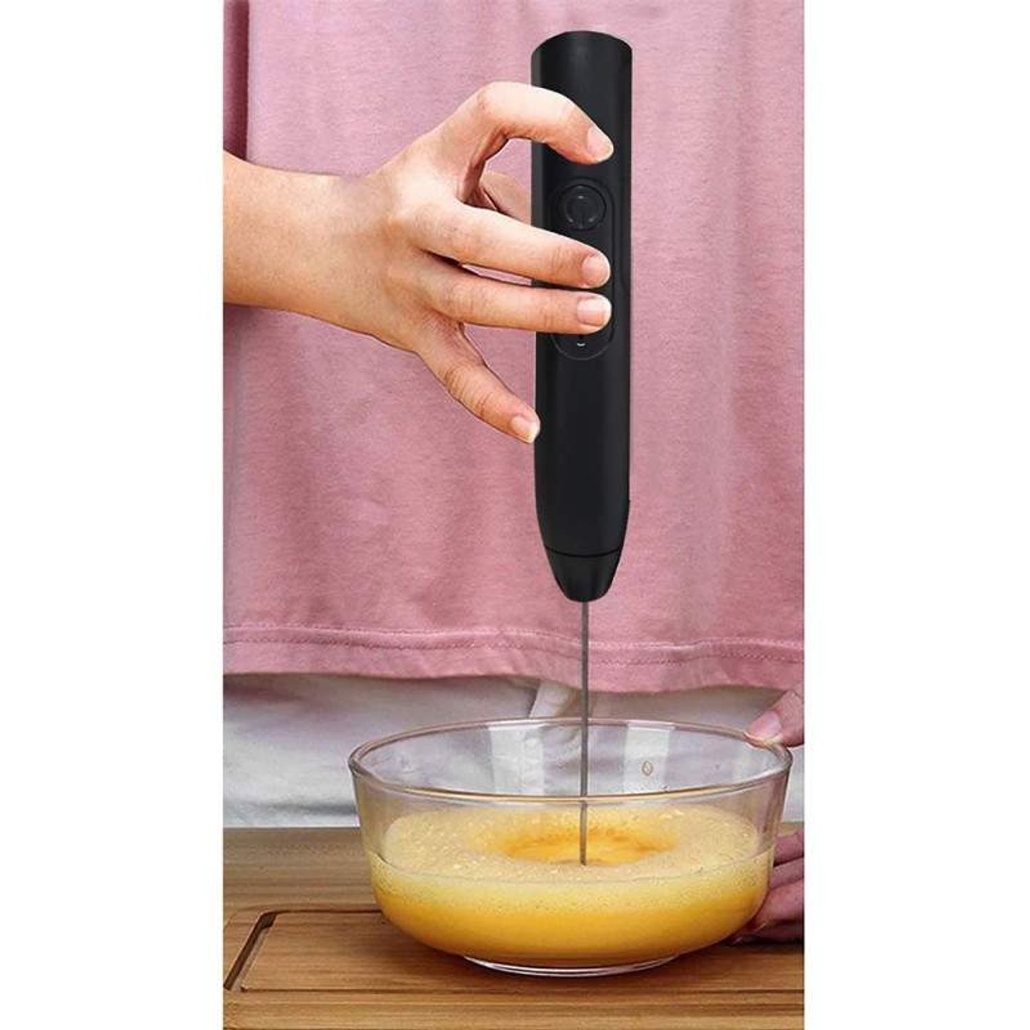 Mixer Spumator de Lapte SIKS, 2 Teluri Interschimbabile, Alimentare USB, Negru fotografia produsului View 5 L