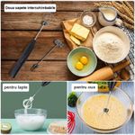 Mixer Spumator de Lapte SIKS, 2 Teluri Interschimbabile, Alimentare USB, Negru fotografia produsului View 6 S
