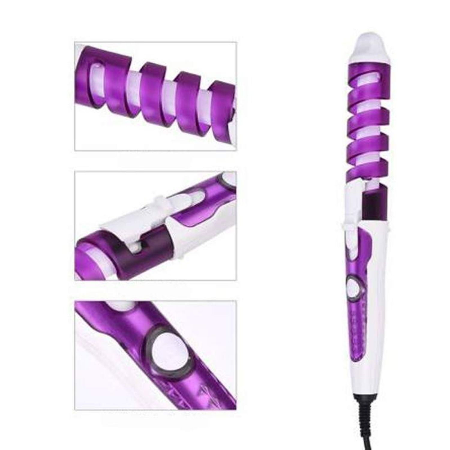 Ondulator ceramic SIKS&reg; pentru bucle, design ergonomic, mov fotografia produsului View 3 L