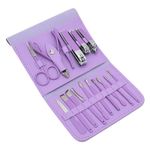 Trusa pentru Manichiura SIKS, 16 Ustensile din Otel Inoxidabil Incluse, Mov fotografia produsului View 2 S