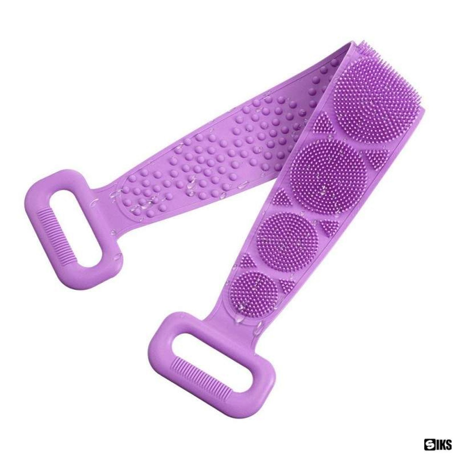 Banda SIKS pentru igiena corporala 2in1, masaj si exfoliere, silicon, Mov fotografia produsului View 2 L