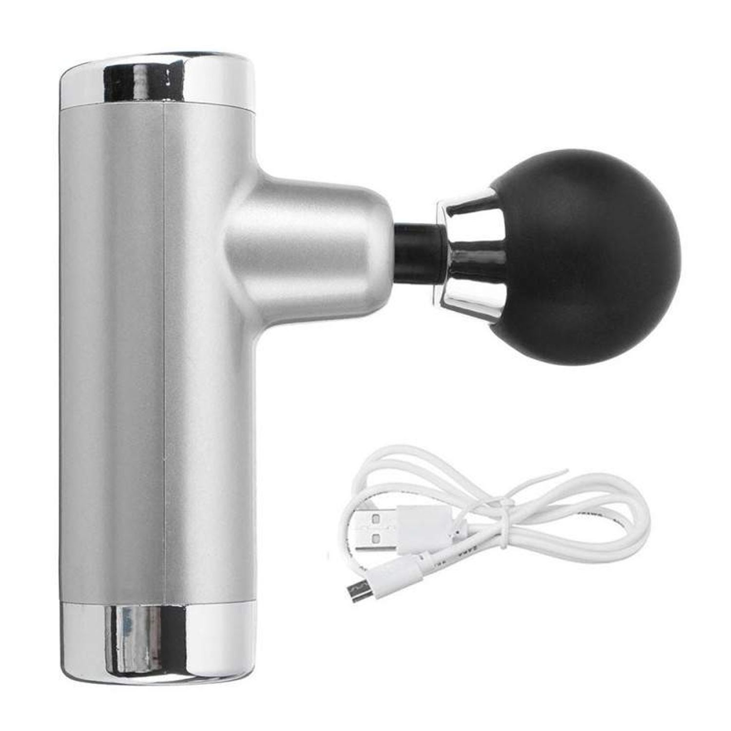 Aparat de masaj SIKS, 5V, pistol relaxare muschi portabil, anticelulita, 4 trepte de viteza,  cu acumulator, Gri fotografia produsului View 4 L