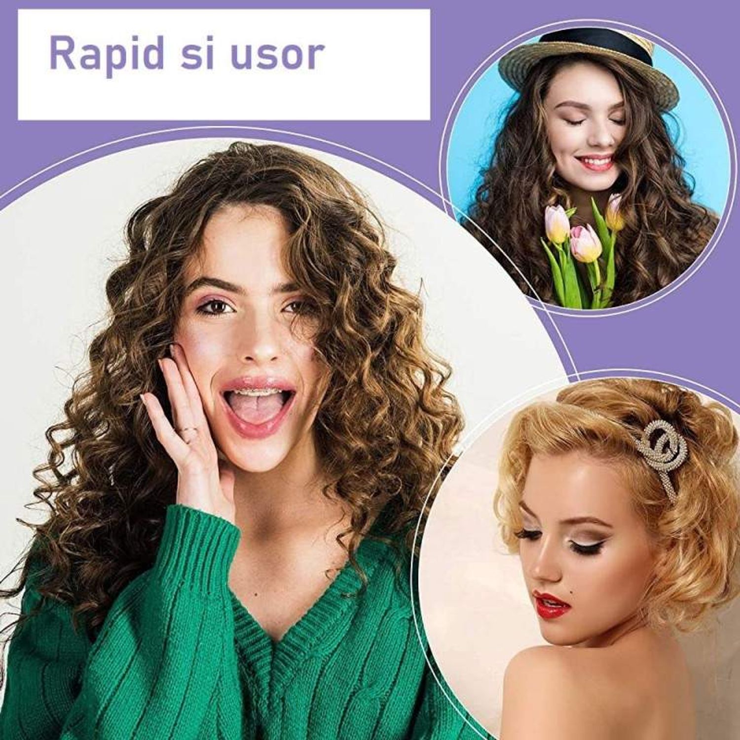 Set 10 Bigudiuri SIKS, aplicare pe parul umed/uscat, flexibile, numarul 1, culoarea Portocaliu fotografia produsului View 5 L