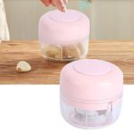 Mini blender electric SIKS&reg;, tocator pentru usturoi, legume, roz, 100ml fotografia produsului View 3 S