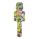Microfon Wireless Karaoke SIKS, LY100, M4, Pentru Copii, Model Grafitti, IOS, Android, Tableta, PC, Bluetooth, USB fotografia produsului