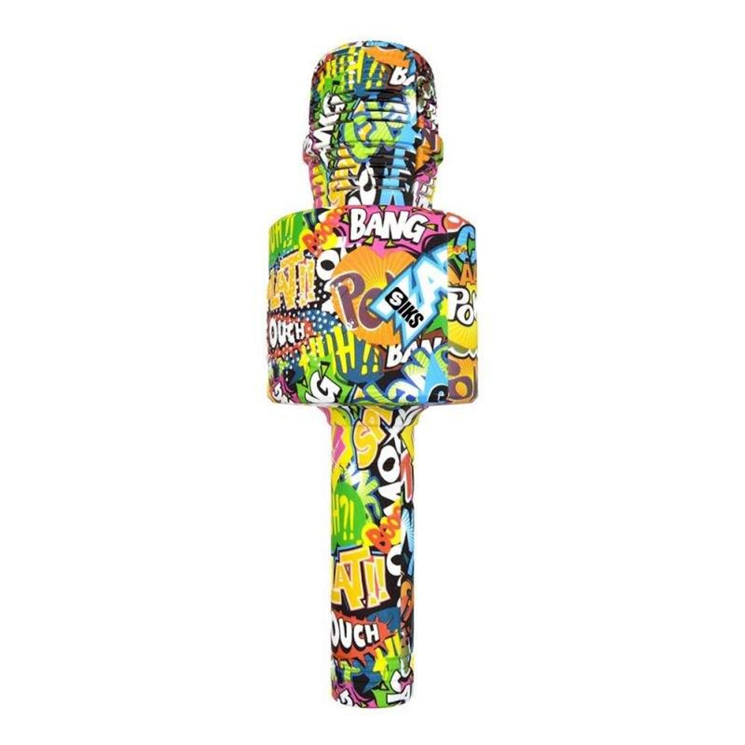 Microfon Wireless Karaoke SIKS, LY100, M4, Pentru Copii, Model Grafitti, IOS, Android, Tableta, PC, Bluetooth, USB fotografia produsului