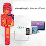 Microfon Wireless Karaoke SIKS, LY100, M2, Pentru Copii, Model Grafitti, IOS, Android, Tableta, PC, Bluetooth, USB fotografia produsului View 4 S