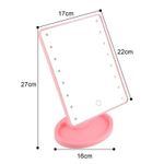 Oglinda SIKS&reg; pentru make-up cu 16 LED-uri, comutator ON/OFF, roz fotografia produsului View 6 S