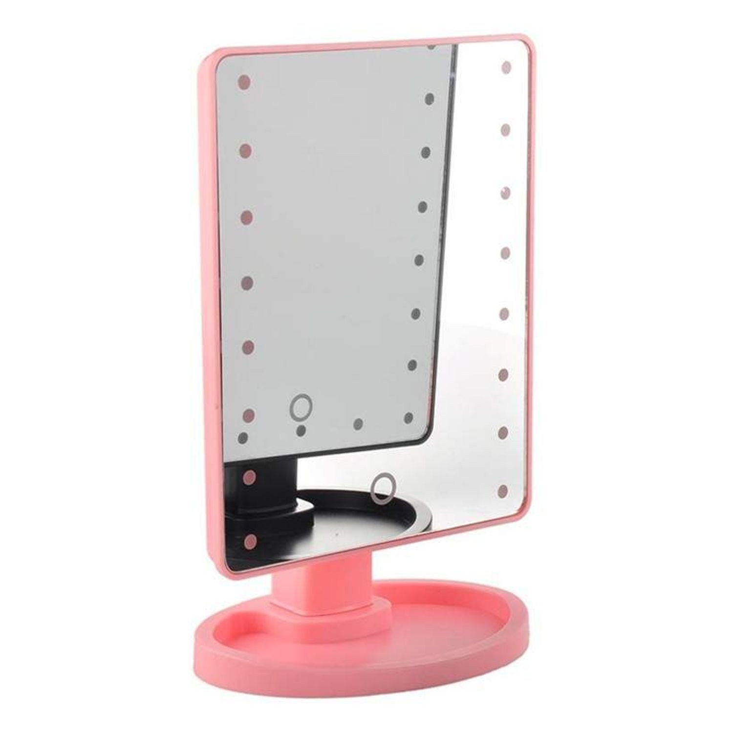 Oglinda SIKS&reg; pentru make-up cu 16 LED-uri, comutator ON/OFF, roz fotografia produsului View 2 L