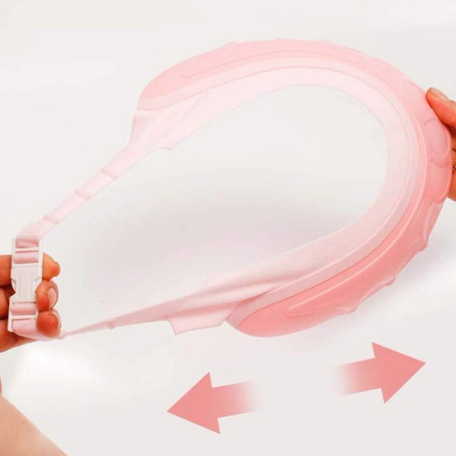 Casca De Protectie SIKS Pentru Cap, Ochi Si Urechi Pentru Baie Bebelusi, Reglabila, Silicon/Plastic, Roz fotografia produsului View 4 L