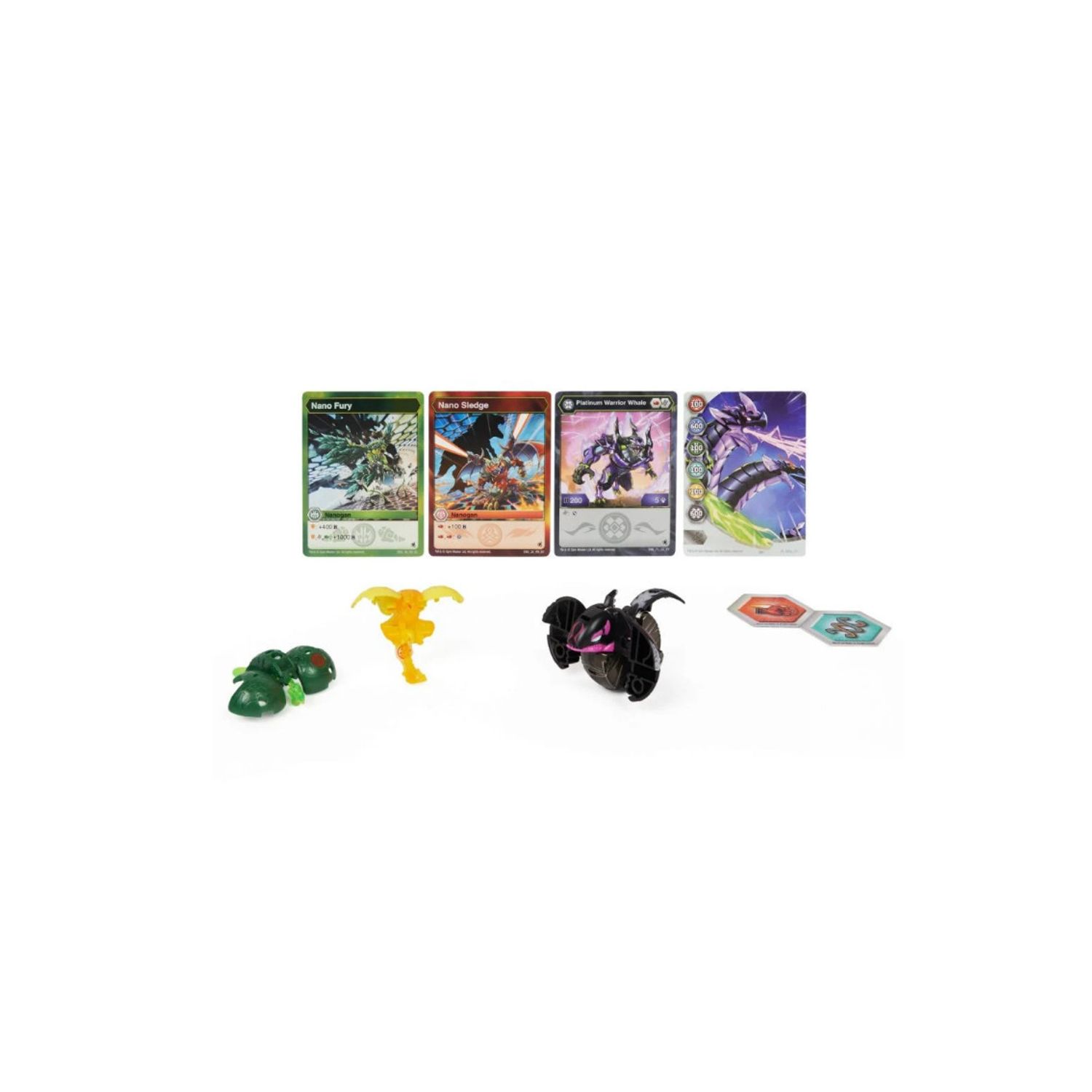 Set 3 figurine Bakugan Evolutions Platinum Power Up, Warrior Whale, Furv, Sledge, Multicolor, 7 cm fotografia produsului View 6 L
