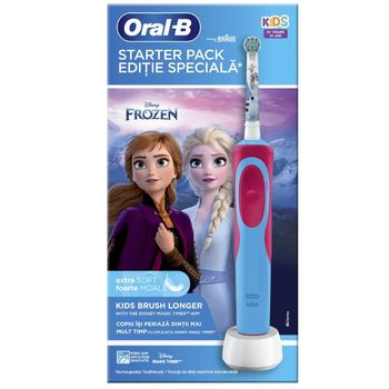 Periuta De Dinti Electrica Pentru Copii Oral-B Frozen, 7600 Oscilatii/min, Extra Soft, Multicolor