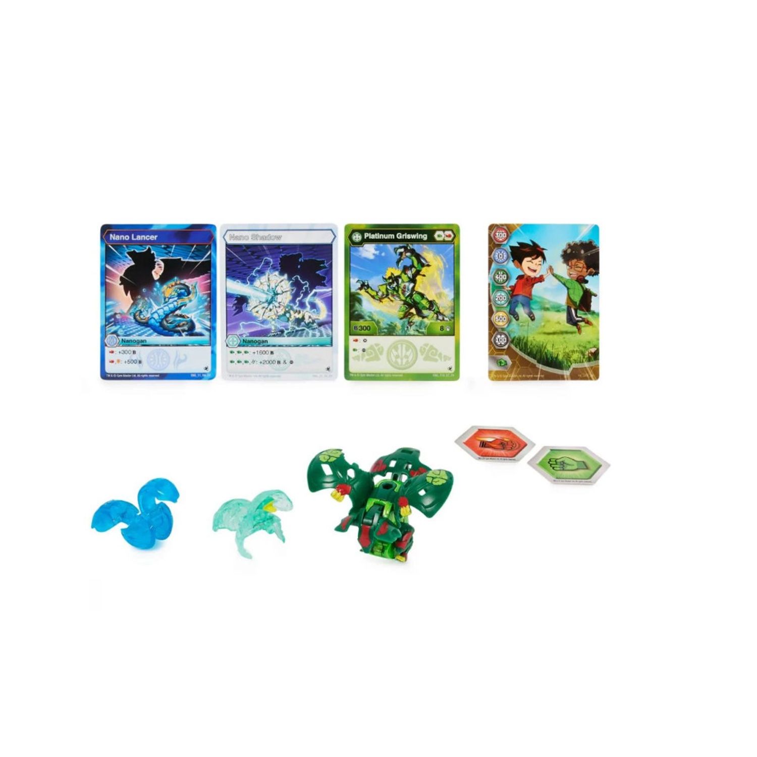 Set 3 figurine Bakugan Evolutions Platinum Power Up, Griswing, Shadow, Lancer, Multicolor, 6 cm fotografia produsului View 3 L