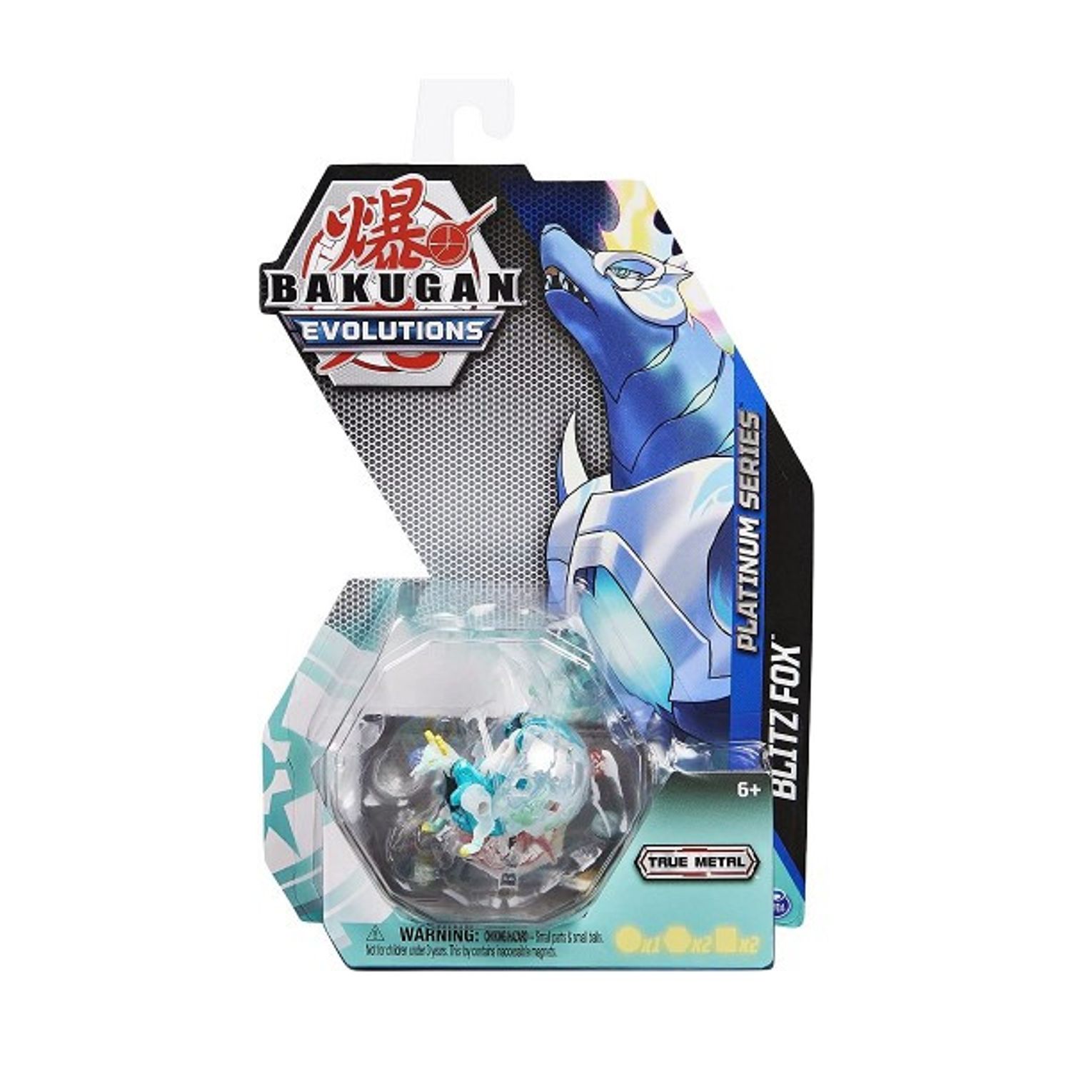 Figurina Bakugan Evolutions Platinum Series, Blitz Fox, Albastru-Transparent, 6 cm fotografia produsului View 2 L