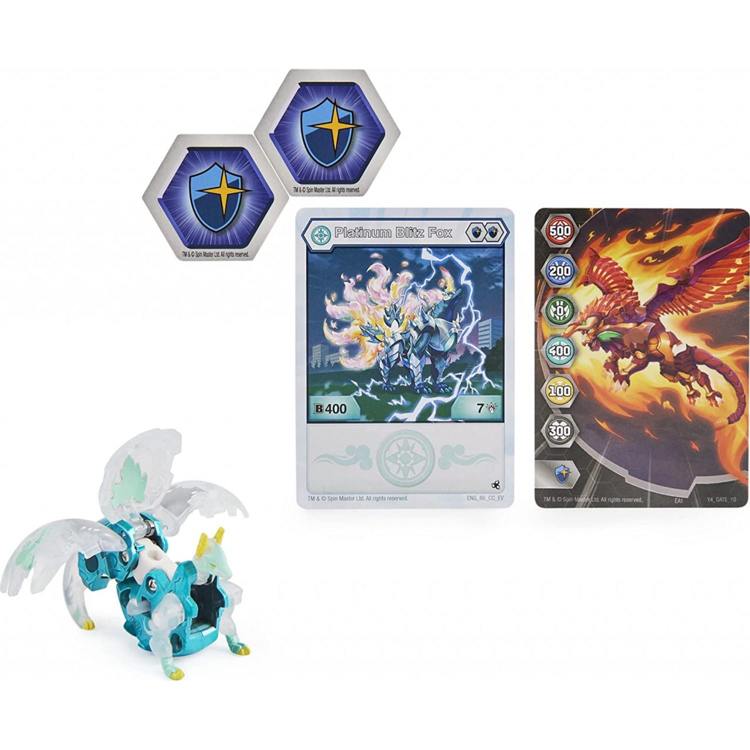 Figurina Bakugan Evolutions Platinum Series, Blitz Fox, Albastru-Transparent, 6 cm fotografia produsului View 3 L