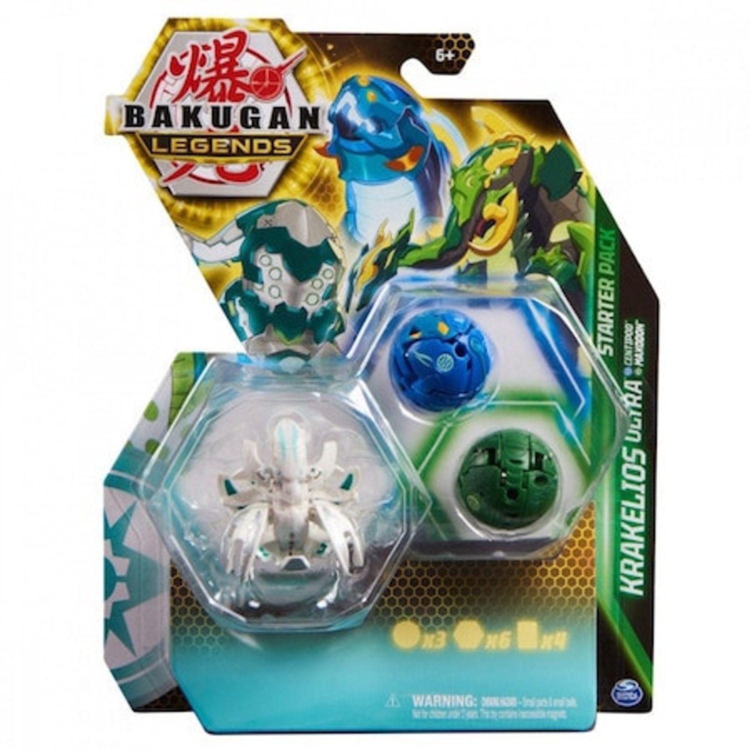 Set 3 Figurine Bakugan Legends Starter Pack - Krakelios Ultra, Centipod si Maxodon fotografia produsului